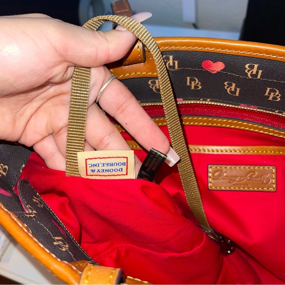 Dooney & Bourke Brown and Pink Heart Tote Bag - Picture 7 of 7